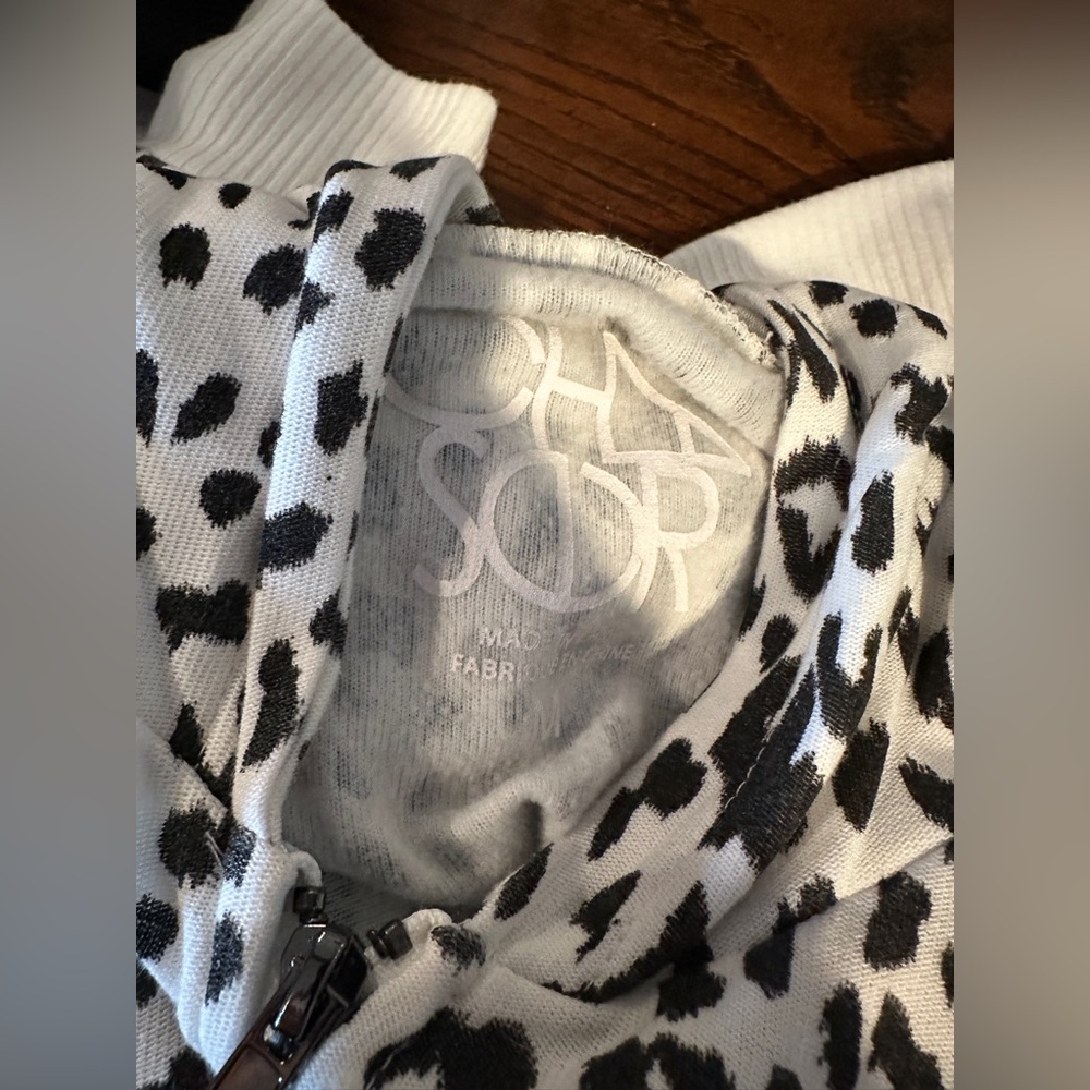 Chaser Animal Print White/Black Hoodie - Picture 6 of 7